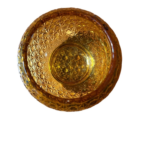 Vintage Amber Daisy Button Vase Excellent Used Condition - Picture 3 of 3